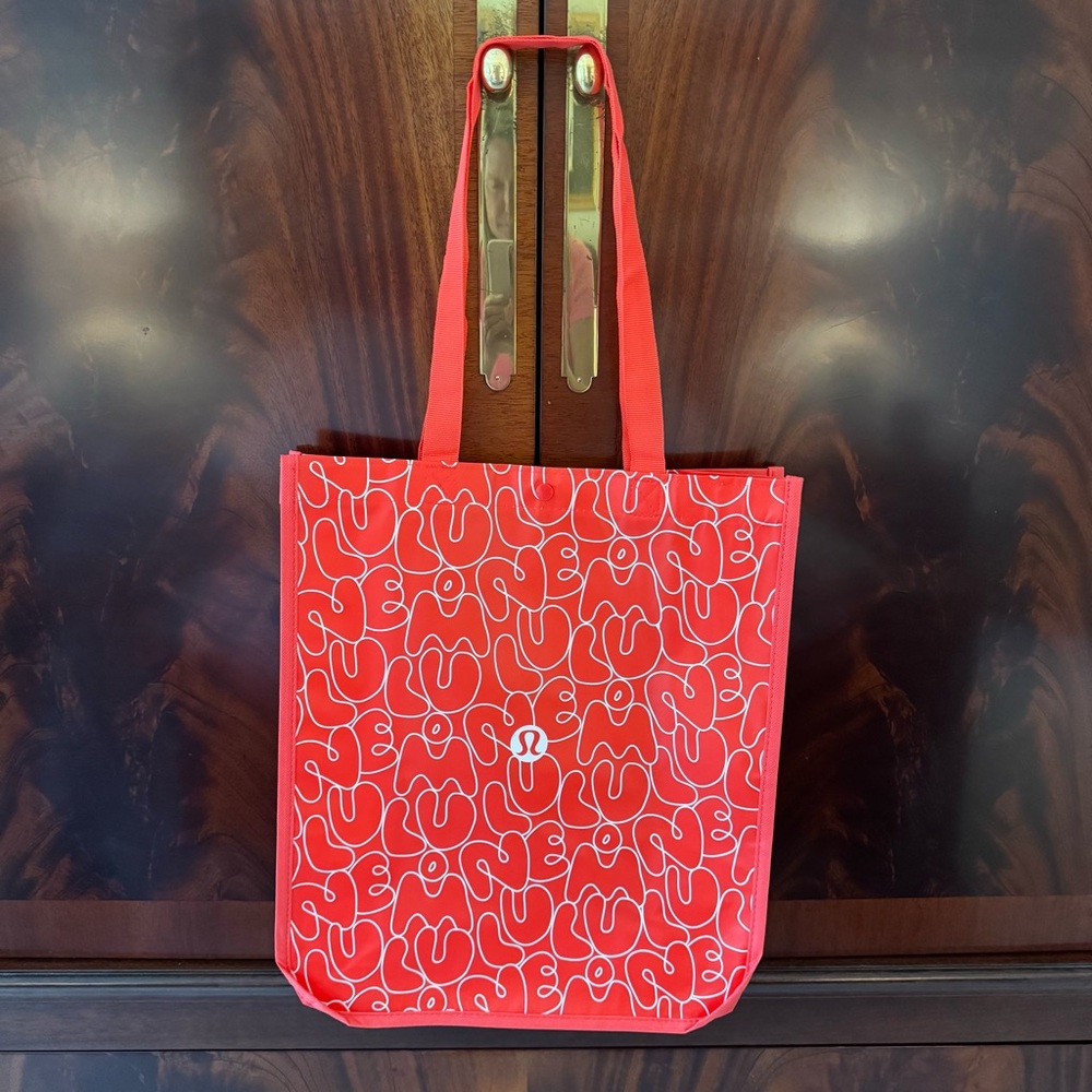 Lululemon Large Red Reusable Market Shopper Tote